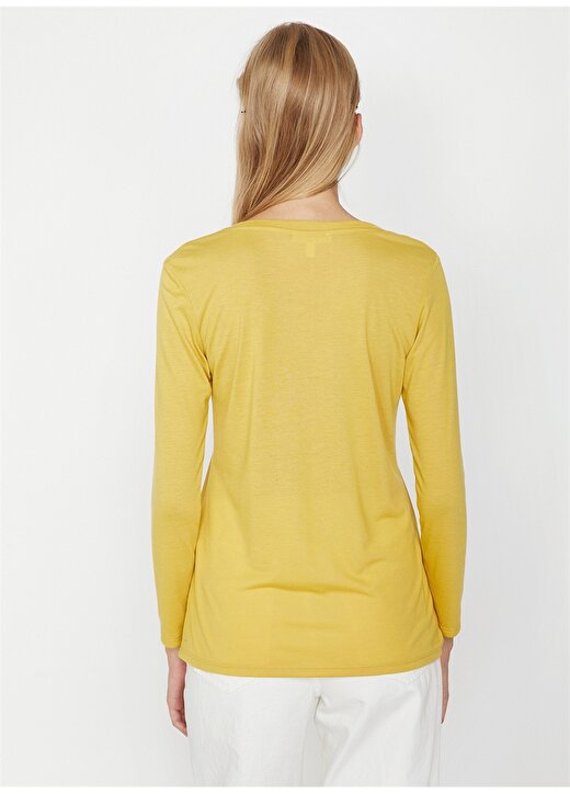 Koton V Yaka Sarı T-Shirt 4