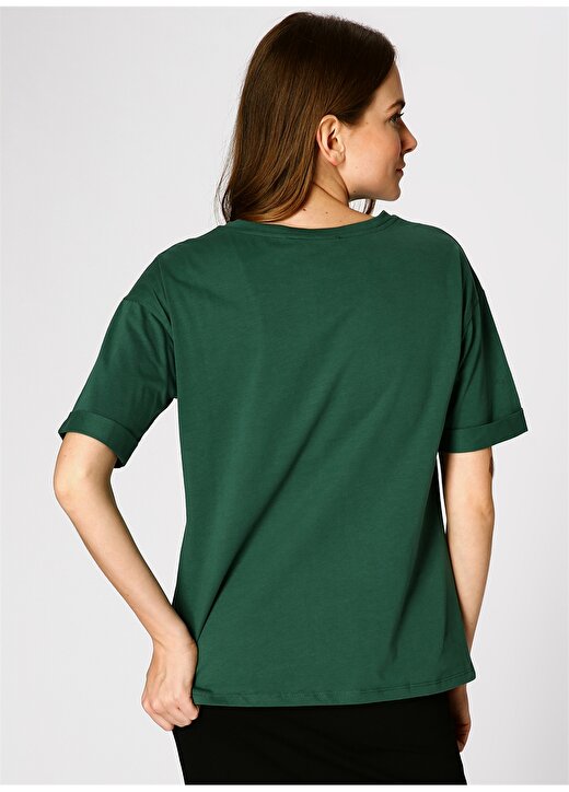 Koton Pul İşlemeli Yeşil T-Shirt 4