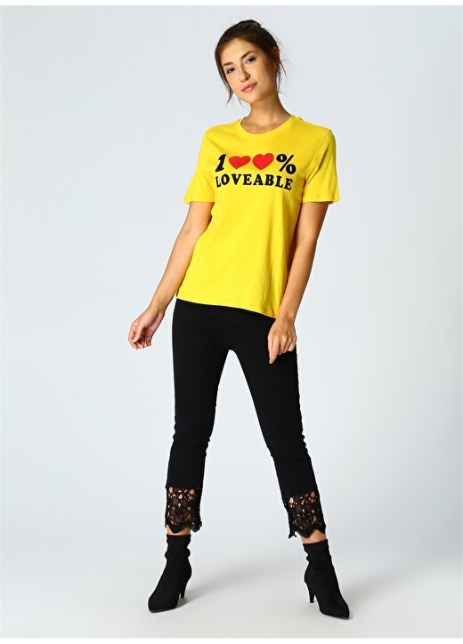 Only Yazılı Sarı T-Shirt 2