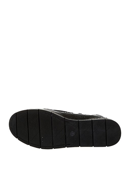 Pierre Cardin Logo Baskı Desenli Zincir Detaylı Siyah Kadın Düz Ayakkabı 3