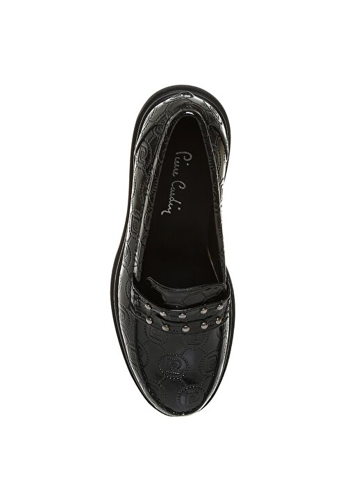 Pierre Cardin Kadın Monogramlı Siyah Düz Ayakkabı 4