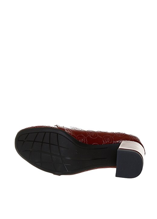 Pierre Cardin Logo Baskılı Toka Detaylı Kırmızı Kadın Topuklu Ayakkabı 3