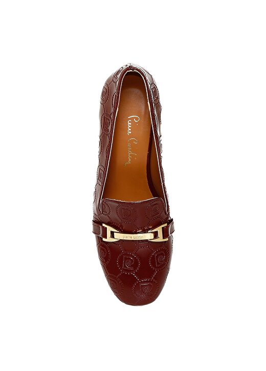 Pierre Cardin Logo Baskılı Toka Detaylı Kırmızı Kadın Topuklu Ayakkabı 4