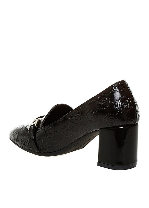 Pierre Cardin Logo Baskılı Toka Detaylı Siyah Kadın Topuklu Ayakkabı 2