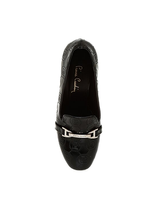 Pierre Cardin Logo Baskılı Toka Detaylı Siyah Kadın Topuklu Ayakkabı 4