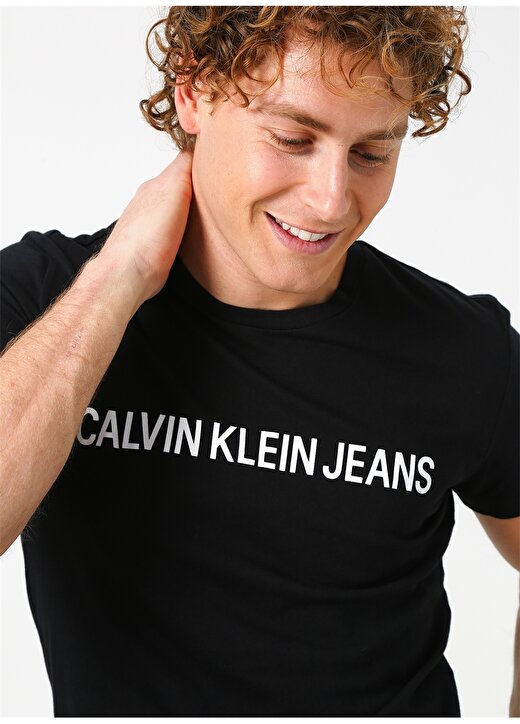 Calvin Klein Jeans Bisiklet Regular Fit Baskılı Erkek Kırmızı T-Shirt CORE INSTITUTIONAL LOGO SLIM TEE-CK 1