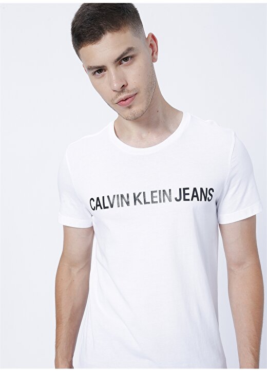 Calvin Klein Jeans Erkek Kırmızı T-Shirt CORE INSTITUTIONAL LOGO SLIM TEE-Br 1