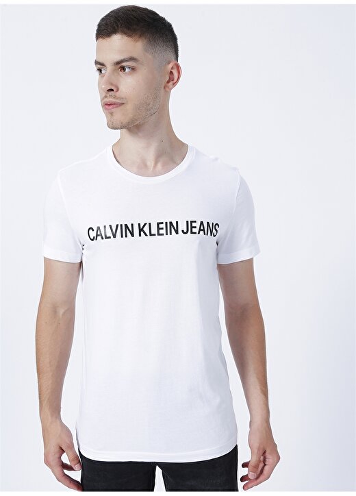 Calvin Klein Jeans Erkek Kırmızı T-Shirt CORE INSTITUTIONAL LOGO SLIM TEE-Br 3