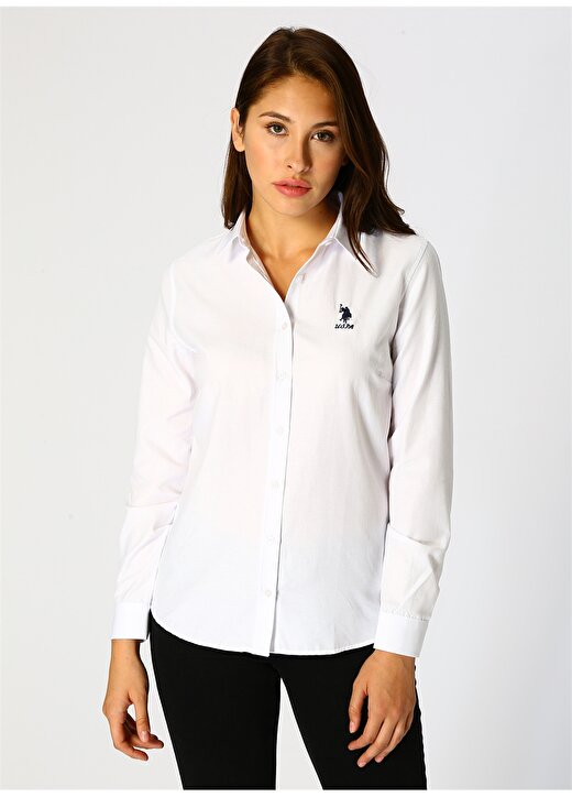 U.S. Polo Assn. Slim Fit Beyaz Gömlek 1