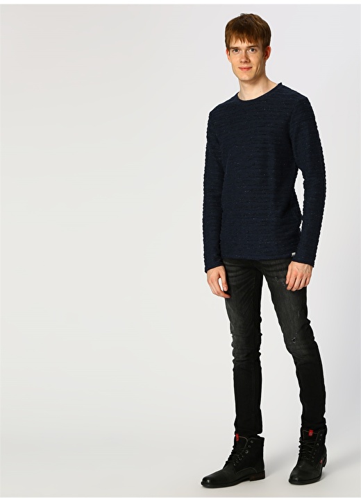 Jack & Jones 12139817 Legion Sweat O Yaka Erkek Koyu Lacivert Sweatshirt 2