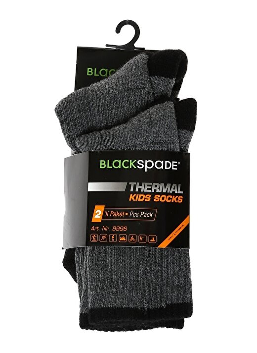 Blackspade Koyu Antrasit Çocuk Düz Spor Çorap 42-9996-Termal Çor 2