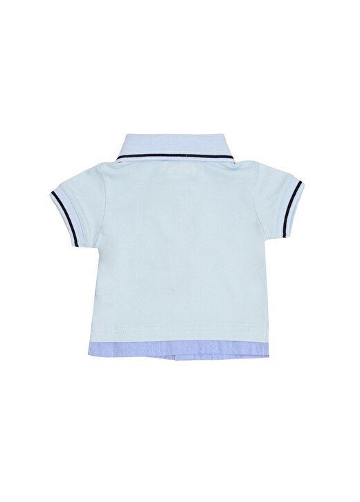 Mammaramma Mavi Polo Yaka Çizgili Erkek Bebek T-Shirt 2