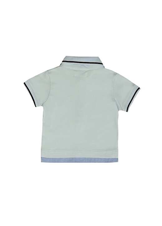 Mammaramma Mavi Polo Yaka Çizgili Erkek Bebek T-Shirt 3