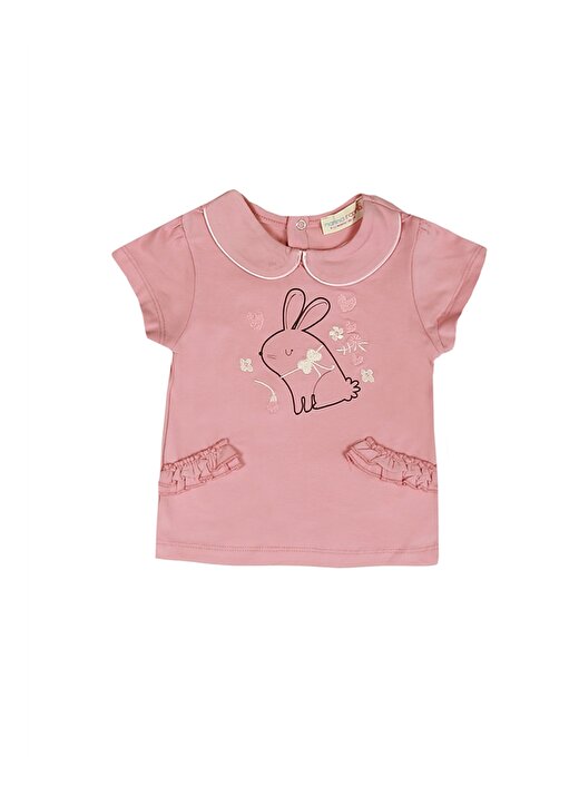 Mammaramma Baskılı Koyu Pembe Kız Bebek T-Shirt 3