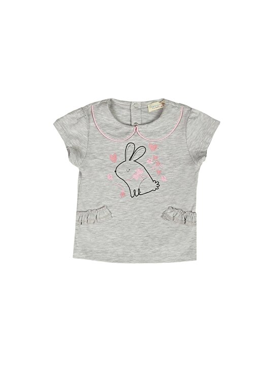Mammaramma Gri Kız Bebek T-Shirt 2