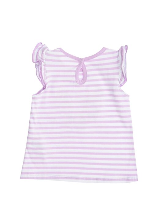 Mammaramma RAB017 Lila Baskılı Çizgili Kız Bebek T-Shirt 2