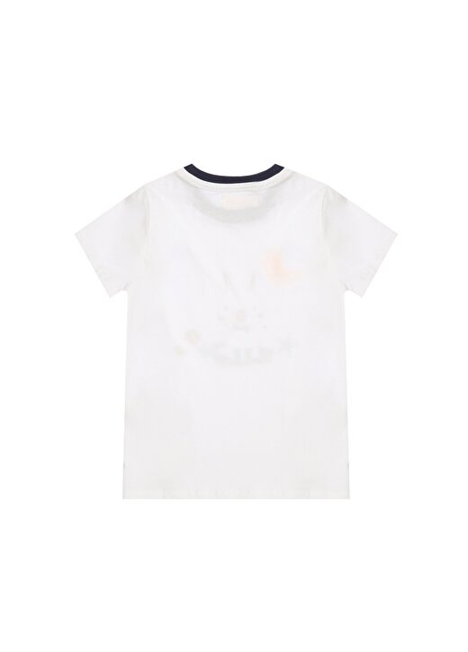 Mammaramma Tavşan Baskılı Bisiklet Yaka Beyaz Çocuk T-Shirt 2