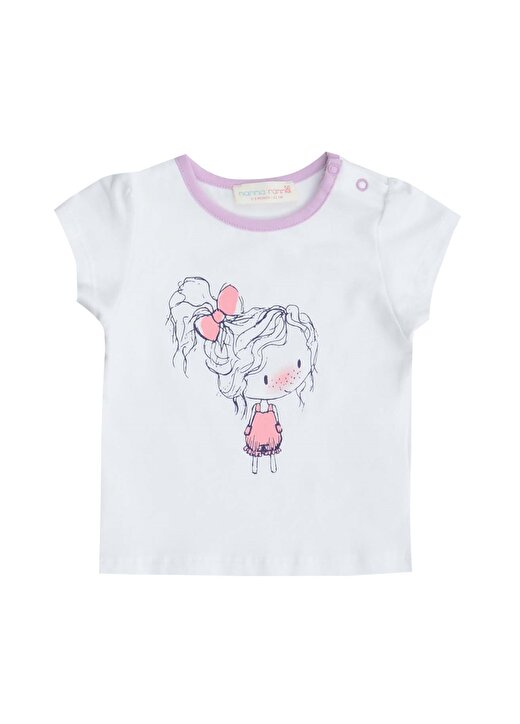 Mammaramma MMG001 Beyaz Baskılı Kız Bebek T-Shirt 1