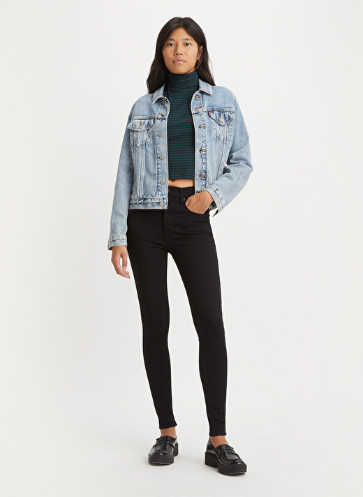 Levis Siyah Kadın Yüksek Belli Extra Skinny Denim Pantolon MILE HIGH SUPER SKINNY BLACK G 2