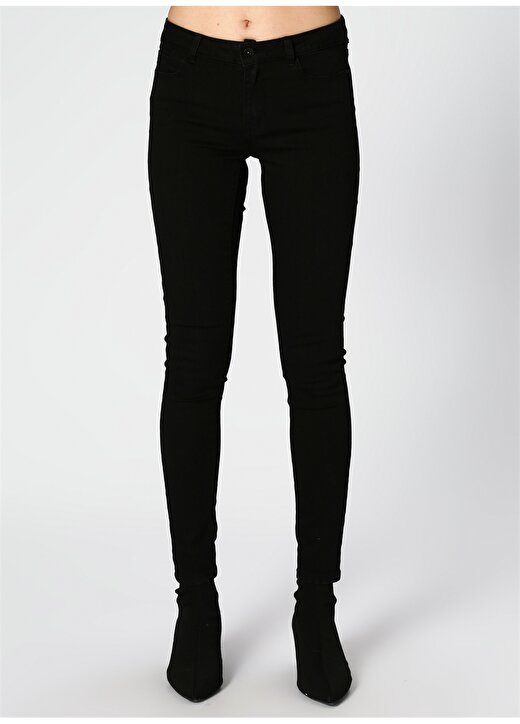 Vero Moda Slim Fit Gri-Siyah Kadın Denim Pantolon 2