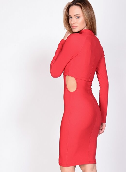 Fashion Union Kırmızı Balıkçı Yaka Kadın Elbise 4