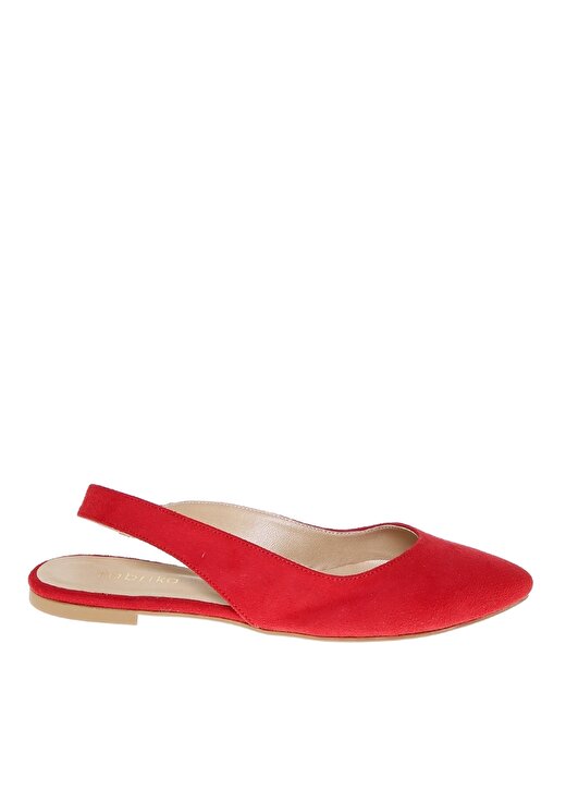Fabrika Kadın Kırmızı Süet Düz Ayakkabı 1