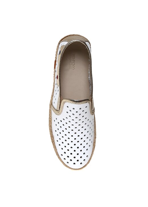 Penford Deri Desenli Kadın Beyaz Ayakkabı 4