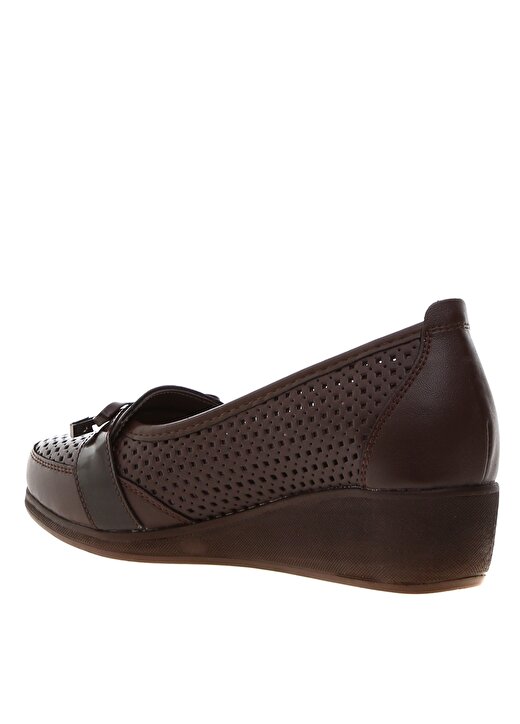 Penford Kadın Deri Kahverengi Düz Ayakkabı 2