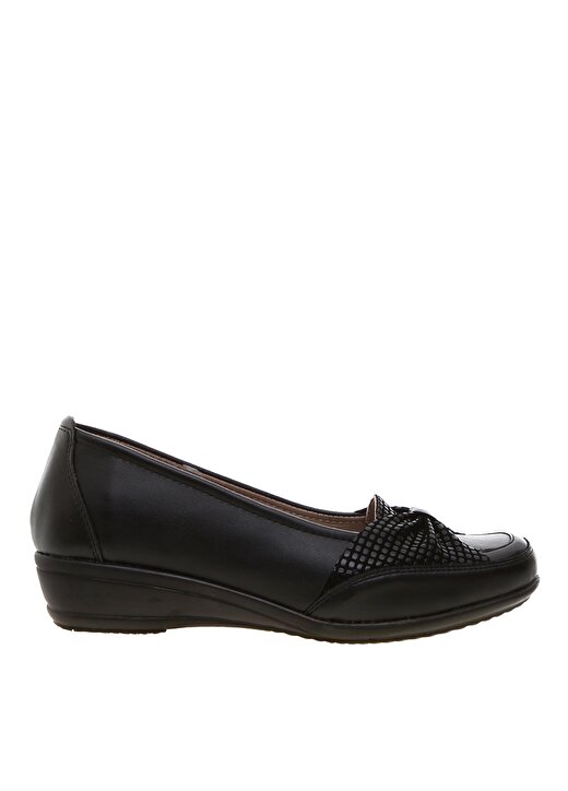 Penford Kadın Deri Siyah Düz Ayakkabı 1