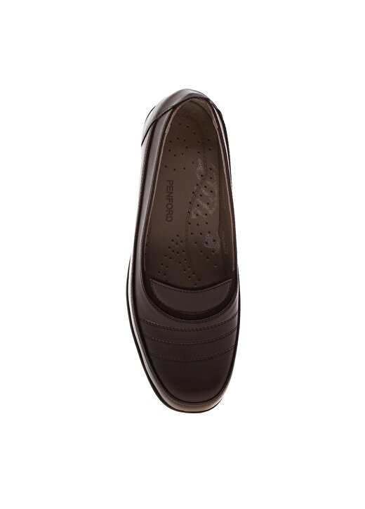 Penford Kadın Deri Kahverengi Düz Ayakkabı 4