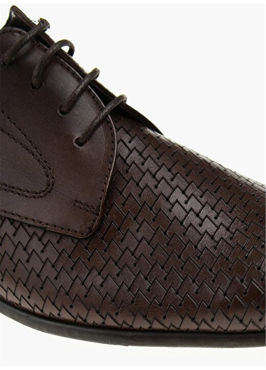Divarese Bağcıklı Deri Desenli Kahverengi Erkek Ayakkabı 4