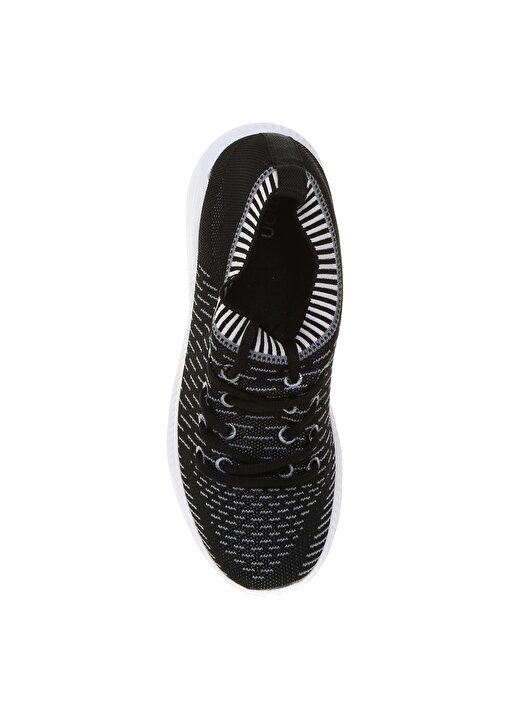 Limon Kalın Taban Çorap Bağcıklı Siyah Kadın Spor Ayakkabı 4