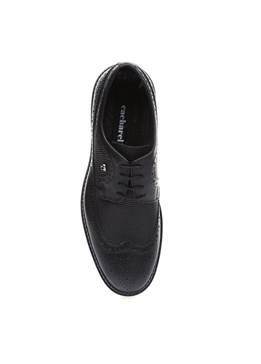 Cacharel Deri Kauçuk Taban Siyah Erkek Klasik Düz Ayakkabı 4