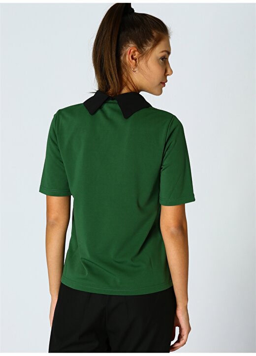 İpekyol Yaka Detaylı Yeşil Bluz 4