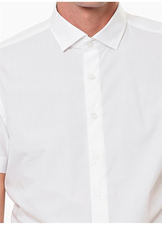 George Hogg Kısa Kol Gömlek Yaka Slim Fit Beyaz Erkek Gömlek 3