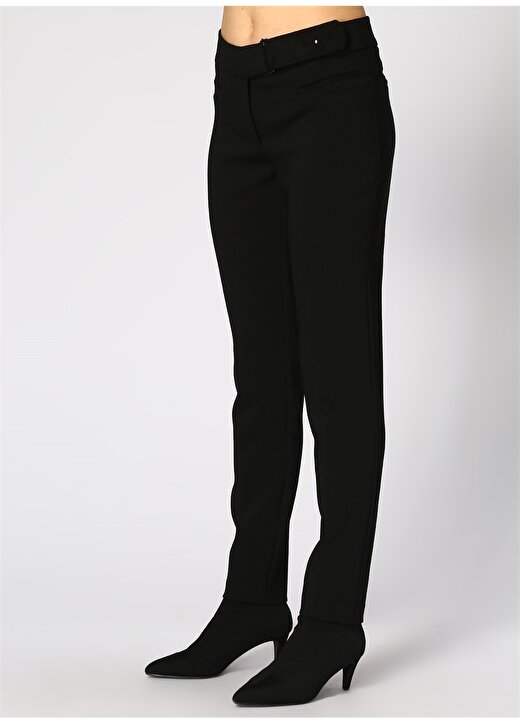 Ekol 2007 Siyah Kadın Kemer Detaylı Pantolon 3