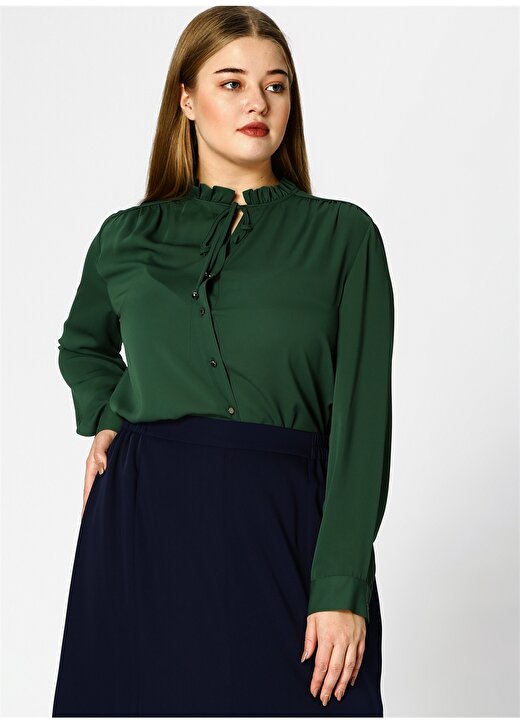 Ekol Zümrüt Yeşili Kadın Bluz 3
