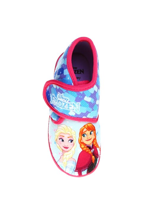 Gigi Cırt Cırtlı Disney Frozen Elsa Anna Baskılı Pembe Kız Çocuk Ev Ayakkabısı 4