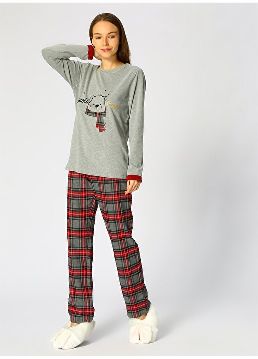 Pierre Cardin Koyu Gri Kadın Pijama Takımı 1