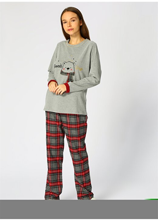 Pierre Cardin Koyu Gri Kadın Pijama Takımı 2