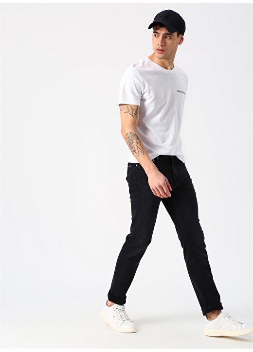 Calvin Klein Jeans Bisiklet Regular Fitdüz Erkek Beyaz T-Shirt CHEST INSTITUTIONAL SLIM SS TEE-Bri 2