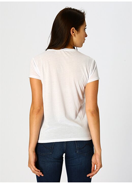 Koton Yazılı Beyaz Kadın T-Shirt 4