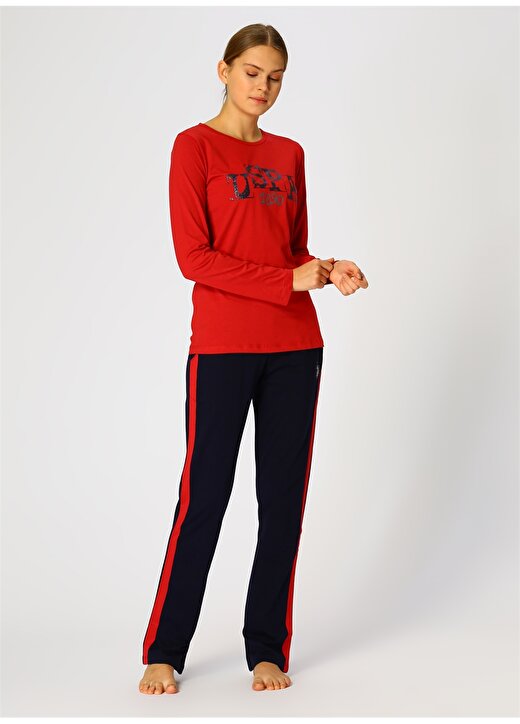 U.S. Polo Assn. Kırmızı Kadın Pijama Takımı 1