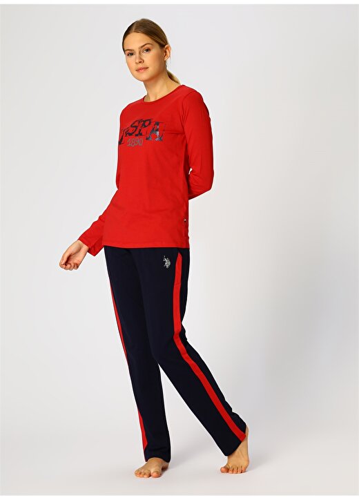 U.S. Polo Assn. Kırmızı Kadın Pijama Takımı 2