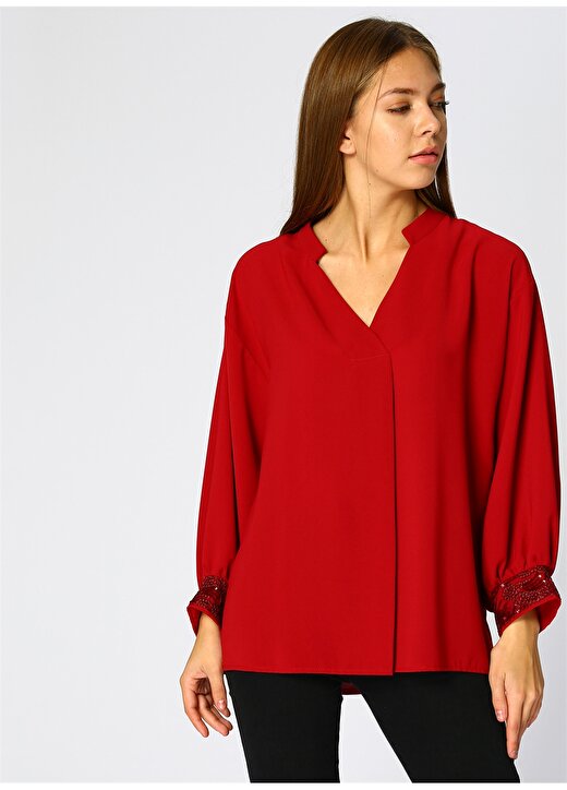 Selen Kırmızı Kadın Bluz 3