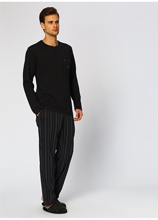 Er_Os Siyah Erkek Pijama Takımı 2