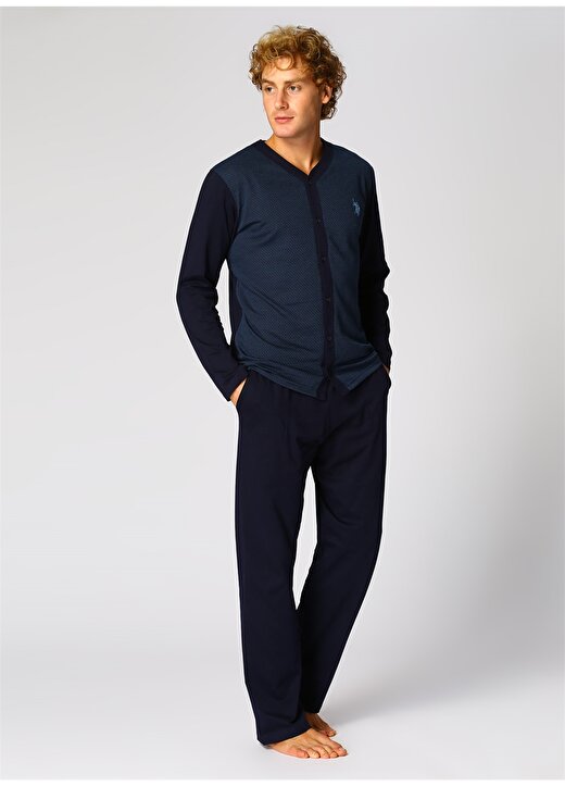 U.S. Polo Assn. Mavi Erkek Pijama Takımı 2