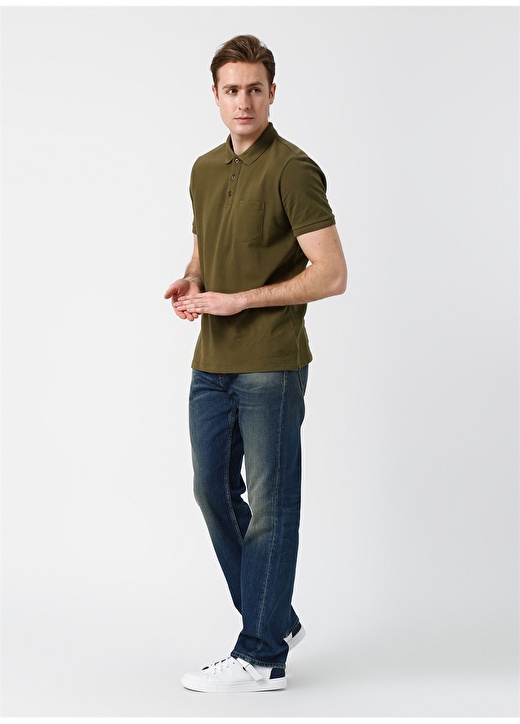 Cotton Bar Haki Polo T-Shirt 2