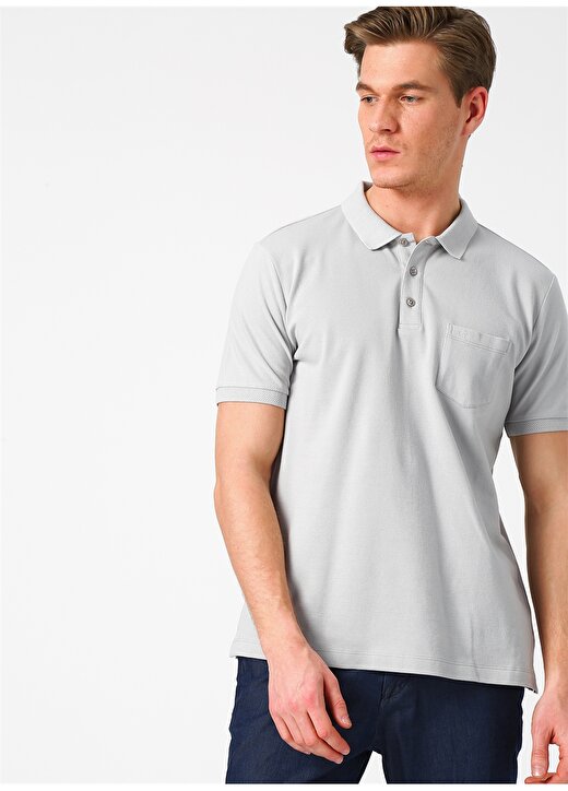 Cotton Bar Gri Polo T-Shirt 1