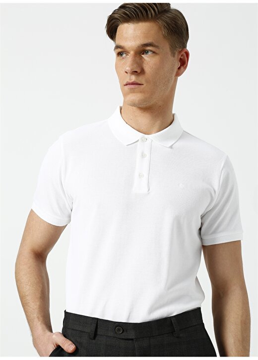 Cotton Bar Beyaz Polo T-Shirt 1